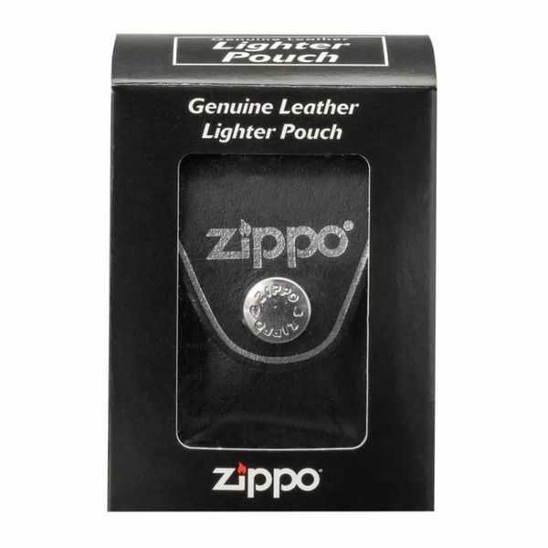 Чохол для запальнички ZIPPO, шкіряний, чорний ZIPPO чохол фото
