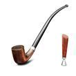 Довга трубка із дерева груші Churchwarden KAF233 і тампер SET 233 кольцо + Tamper №1 фото