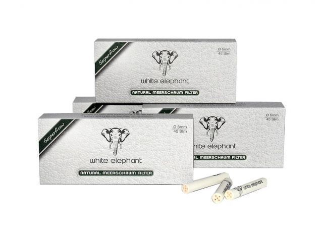 Фільтри для трубок "White elephant" Meerschaum Slim 6мм 45шт White Elephant фото