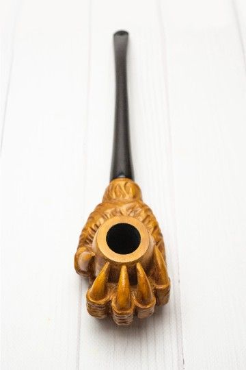 Длинная трубка 300 мм резная ручной работы из дерева груши KAFpipe №137 carved137 фото
