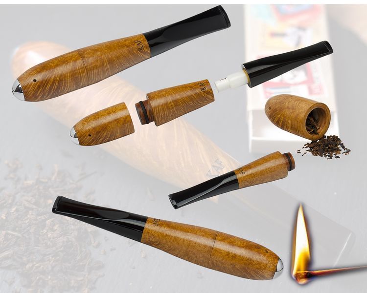 Трубка ручної роботи Сігара з дерева бріара Freehand KAFpipe №1164 briar1164 фото